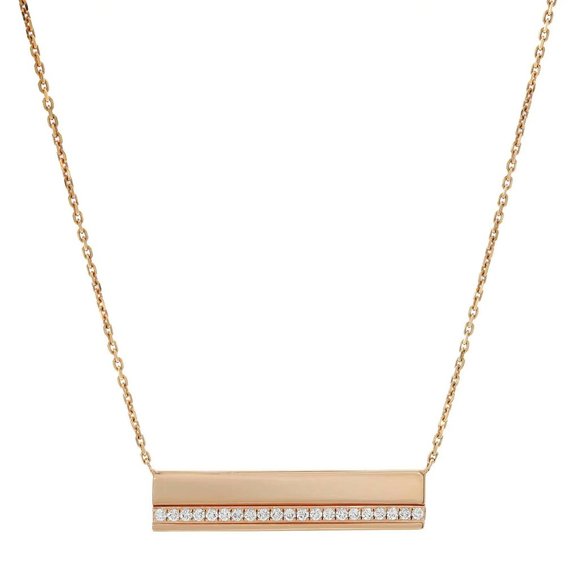 Messika | Jewelry | Messika 36cttw Kate Diamond Bar Pendant  Messika 0.36Cttw Kate Diamond Bar Pendant Chain Necklace 18K Rose Gold 17 Inches
